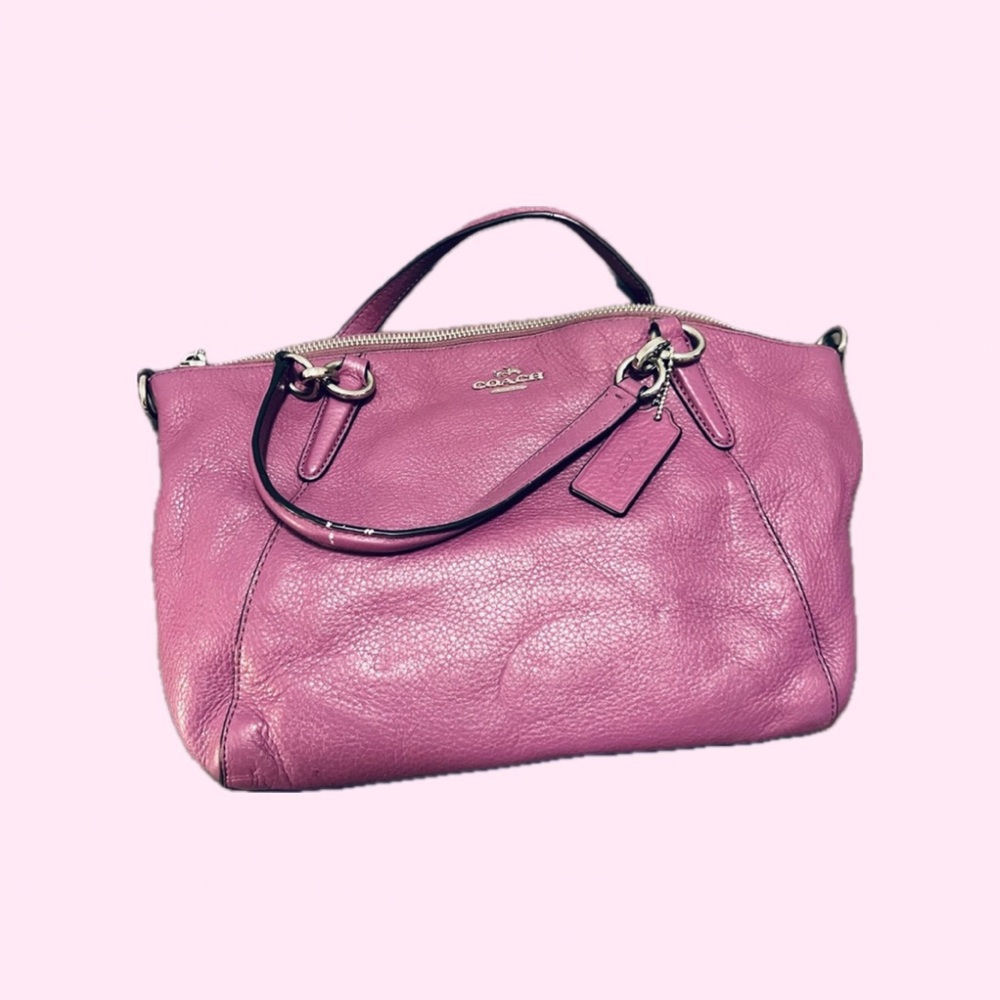 Coach Kelsey Purple Pebble Leather Mini Satchel